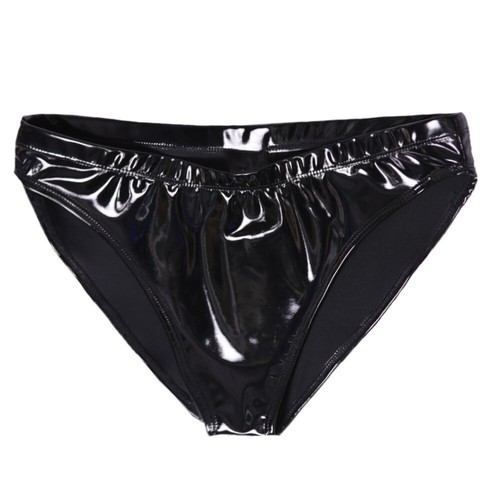 Sexy Womens Faux Leather Shiny Wet Look Panties Bikini Thong Briefs Clubwear - Picture 12 of 21