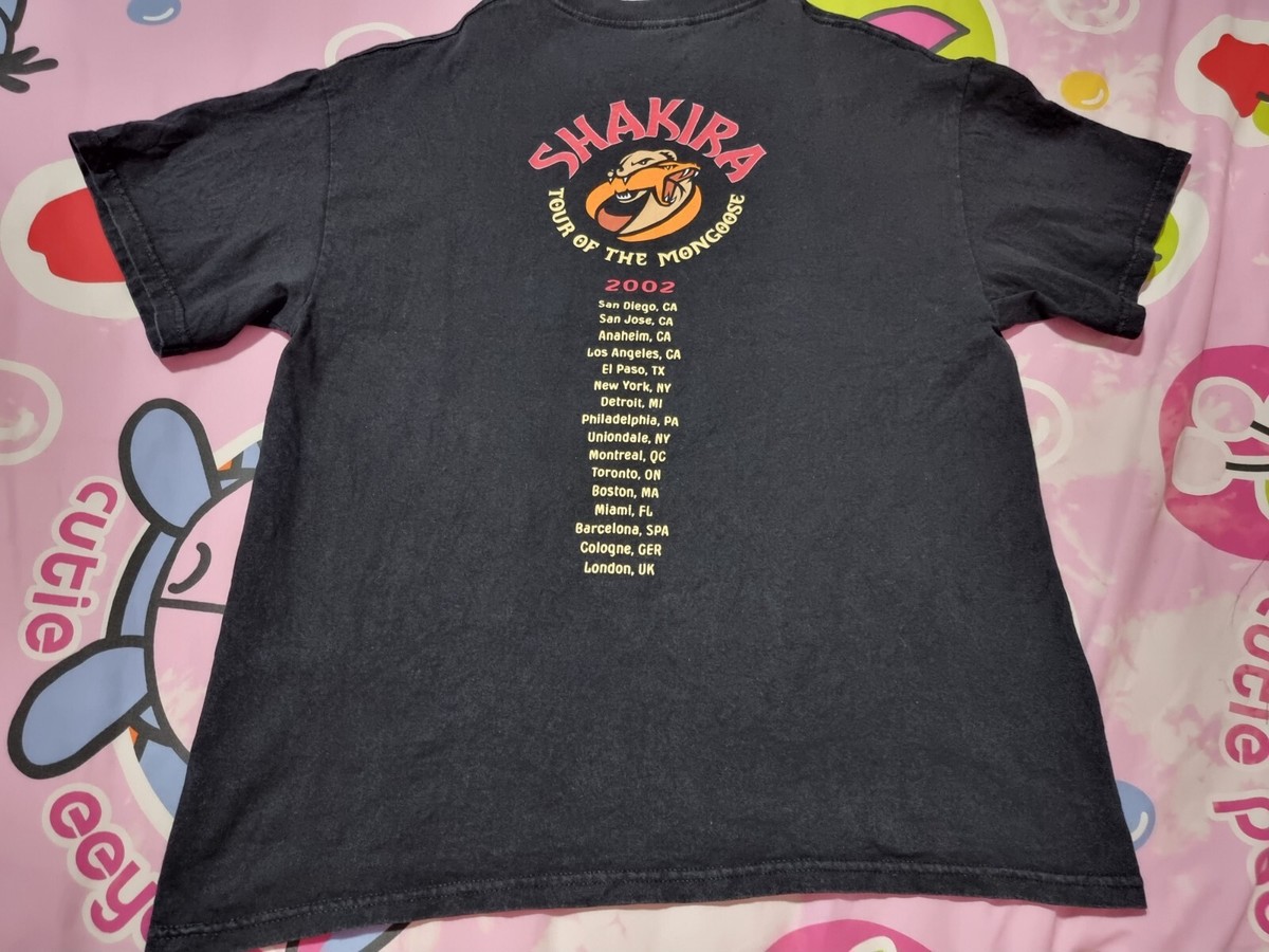 Rare Vintage VTG 2002 Shakira Tour Of The Mongoose Concert T-Shirt