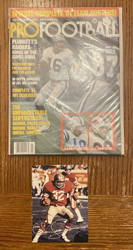 Vintage 1981 Petersen's Pro Football Annual Joe Montana,OJ Simpson,George Blanda