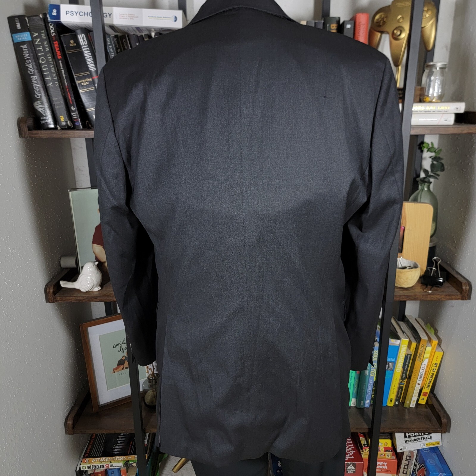 Hugo Boss Pasolinl movie Men's Sport Coat Blazer Two Button Black Charcoal 42L