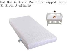 BABY  MATTRESS PROTECTOR TODDLER COT BED  QUILTED ZIPPED COVER ONLY