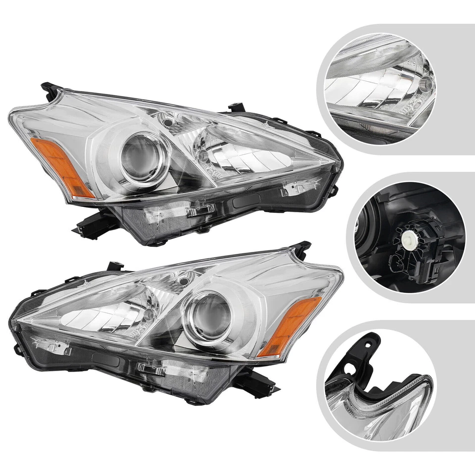 Halogen Headlights Pair L+R For 2012-2014 Toyota Prius V Driver&Passenger Side Foto 4 de 4