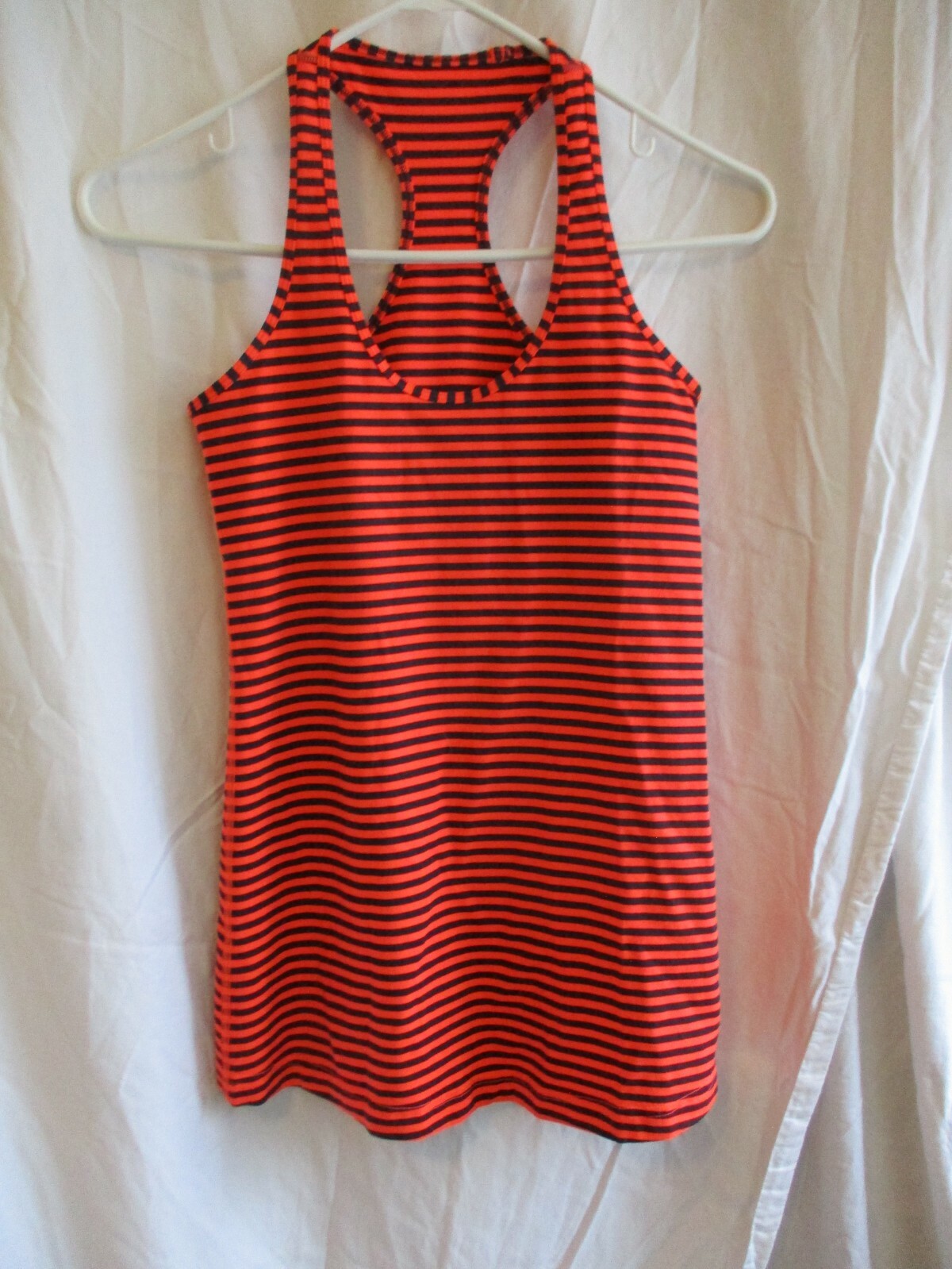 Lululemon Tank top orange striped basic racer bac… - image 1