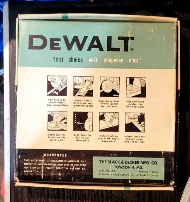 DeWalt 6024 - 6" Dado Set 5/8" Arbor Original Box - Image 2 of 4