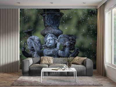 3D Fountain Sculpture Self-adhesive Removable Wallpaper Murals Wall 221