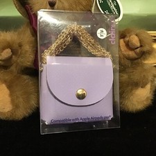 Claire's Lavender Mini Purse Earbud Case Cover Compatible with Apple AirPods Pro