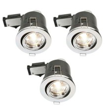 3 Pack  Diall LED Ceiling Downlights Chrome Effect GU10 Warm White- Tilted