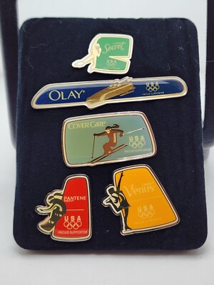 Olympics Supporter Procter Gamble 5 Pin Set Secret Olay Pantene Venus Cover Girl