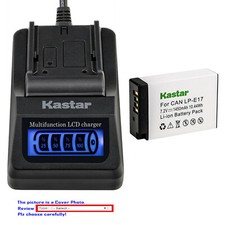 Kastar Battery LCD Quick Charger for Canon LP-E17 LPE17 Canon EOS 77D 8000D DSLR