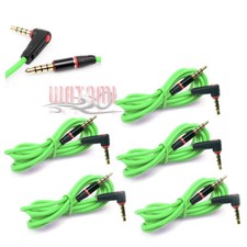 5X 3.5MM AUX L MALE AUDIO EXTENSION CABLE CORD GREEN FOR GALAXY S4 NOTE 3 NEXUS
