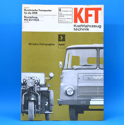 GDR KfT Automotive Technology 9 1968 Robur TV 41 Skoda Truck MZ ES 175 DAF 55 76