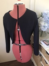 Krisp Blue Bolero Jacket Hook And Eye Fastening