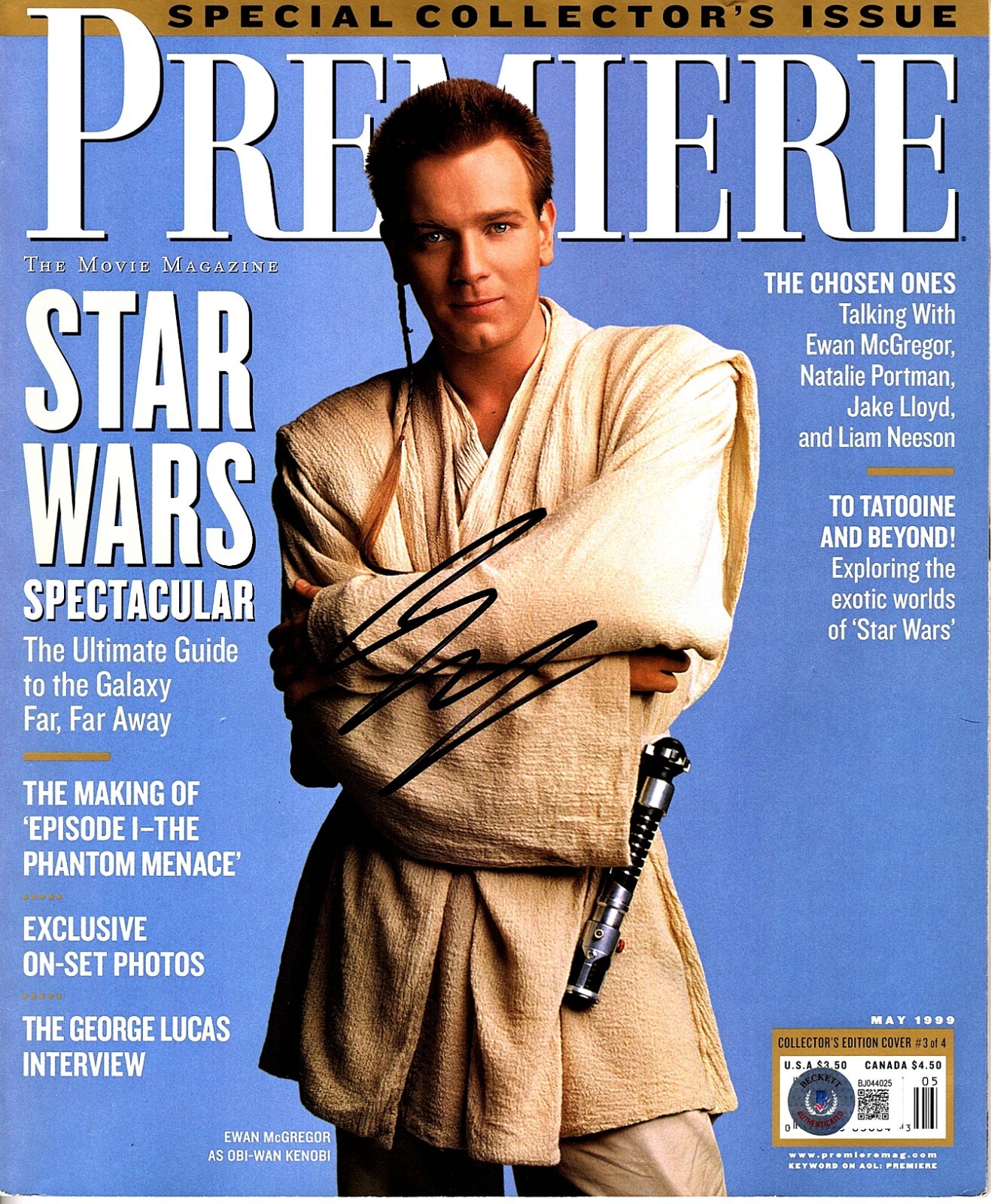 EWAN McGREGOR Autographed Signed Premiere Magazine "Star Wars" BAS #BJ044025 