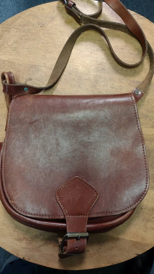 H&M Vintage Brown Leather Crossbody Bag Shoulder Bag Satchel Purse - Image 3 of 4
