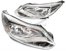New For 2011-2015 Ford Focus LW 1 Pair LH + RH Head Light Lamp Halogen(Chrome)