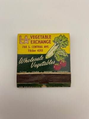 1940's Matchbook - L A Vegetable Exchange - Great Condition!