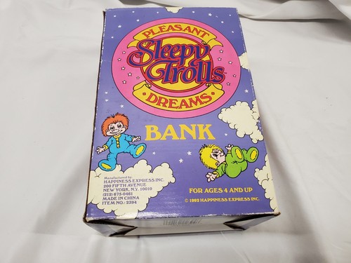 Vintage 5 " Sleepy Trolls Coin Money Box Bank 1992 Happiness Express - Picture 3 of 6