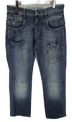 G-Star GS Raff Radar Straight Herrenjeans W34 L33 Neu Whiskers Metall Detail