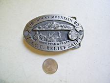 Vintage 1983 Belt Buckle Rocky Mountain MCC RELIEF SALE 1983 Mennonite