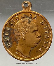 UMBERTO I RE D'ITALIA WILHELM II DEUTSCHER KAISER MEDAGLIA IN BRONZO