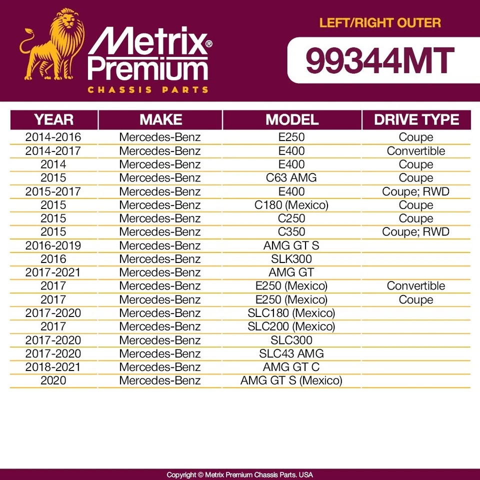 Extremos de barra de amarre exterior delantero para Mercedes-Benz C300 tracción trasera C350 tracción trasera C63 AMG C230 TRACCIÓN TRASERA Foto 3 de 4