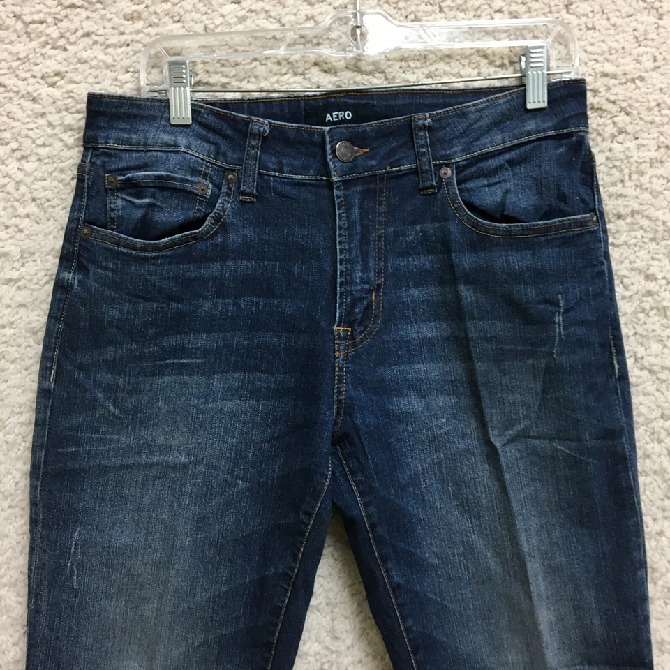 Aero Jeans 30x30 Mens Blue Denim Straight Pockets Medium Wash Modern Casual - Image 2 of 4