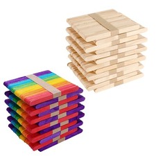500 Stück Holz Eisstiele 15,0x1,7x0,2 cm Holzstiele Bastelmaterial Holzstäbchen