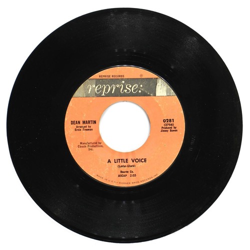 Dean Martin A Little Voice/Everybody Loves Somebody Reprise 45 Vinyl Record 0281 - Picture 2 of 2