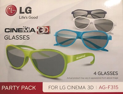 LG AG-F315 Party Pack mit 4 passiven Cinema 3D Polfilterbrillen FPR passiv NEU