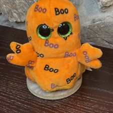 TY Beanie Boos Halloween GHOULIE  Orange Ghost Plush 2016 6"