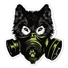 Wolf Gas Mask Vinyl Decal Sticker Indoor Outdoor 3 Sizes 8018