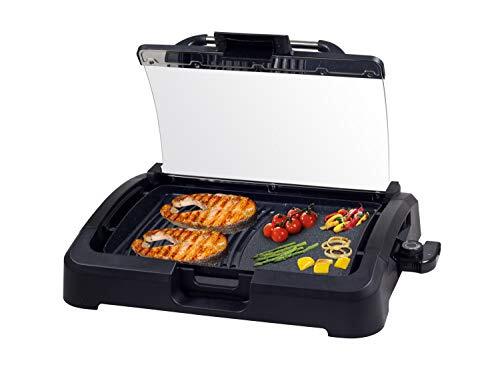 Beper 90.871 Barbecue Elettrico con Coperchio, Acciaio Inossidabile, Nero (Q5w)