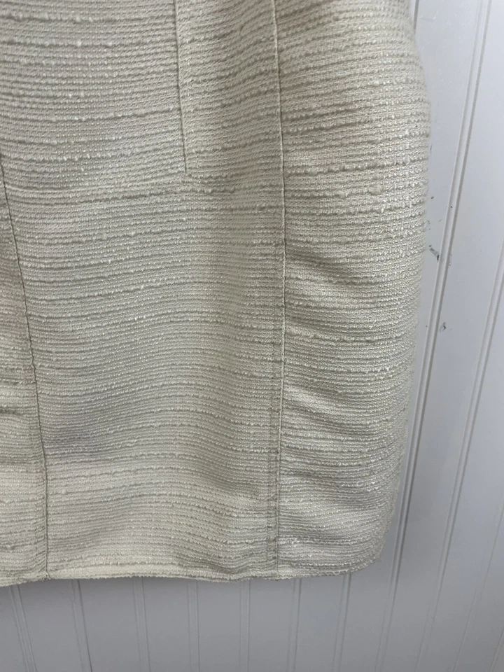 Vestido feminino YA LOS ANGELES bainha creme mistura de algodão zíper nas costas Tamanho Grande - Imagem 3 de 4