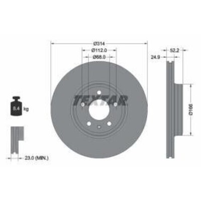 2x Textar Bremsscheibe 92159903