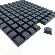 Round / Square Black Rubber Feet Self-Adhesive Bumper Furniture Table Pads Size