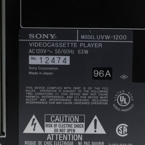 SONY BETACAM SP UVW-1200 COMMERCIAL VIDEOCASSETTE RECORDER T4-D15 - Picture 8 of 8