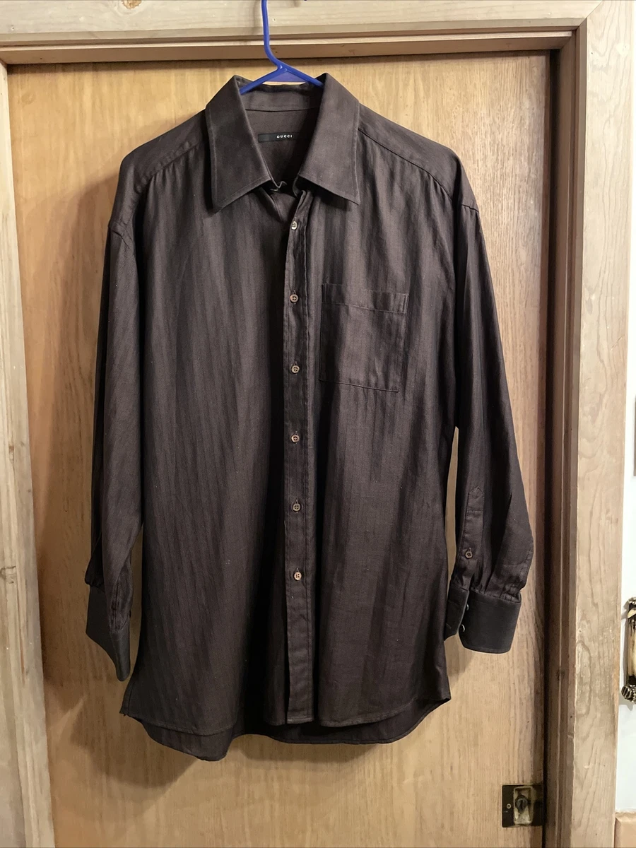 Gucci Button Down Shirt in Black for Men