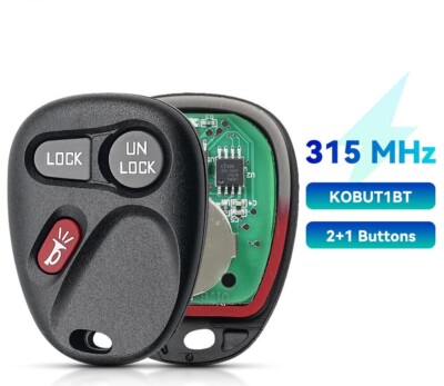 Fits Chevy 315Mhz KOBUT1BT 3/4 Button Complete Transponder Remote Key