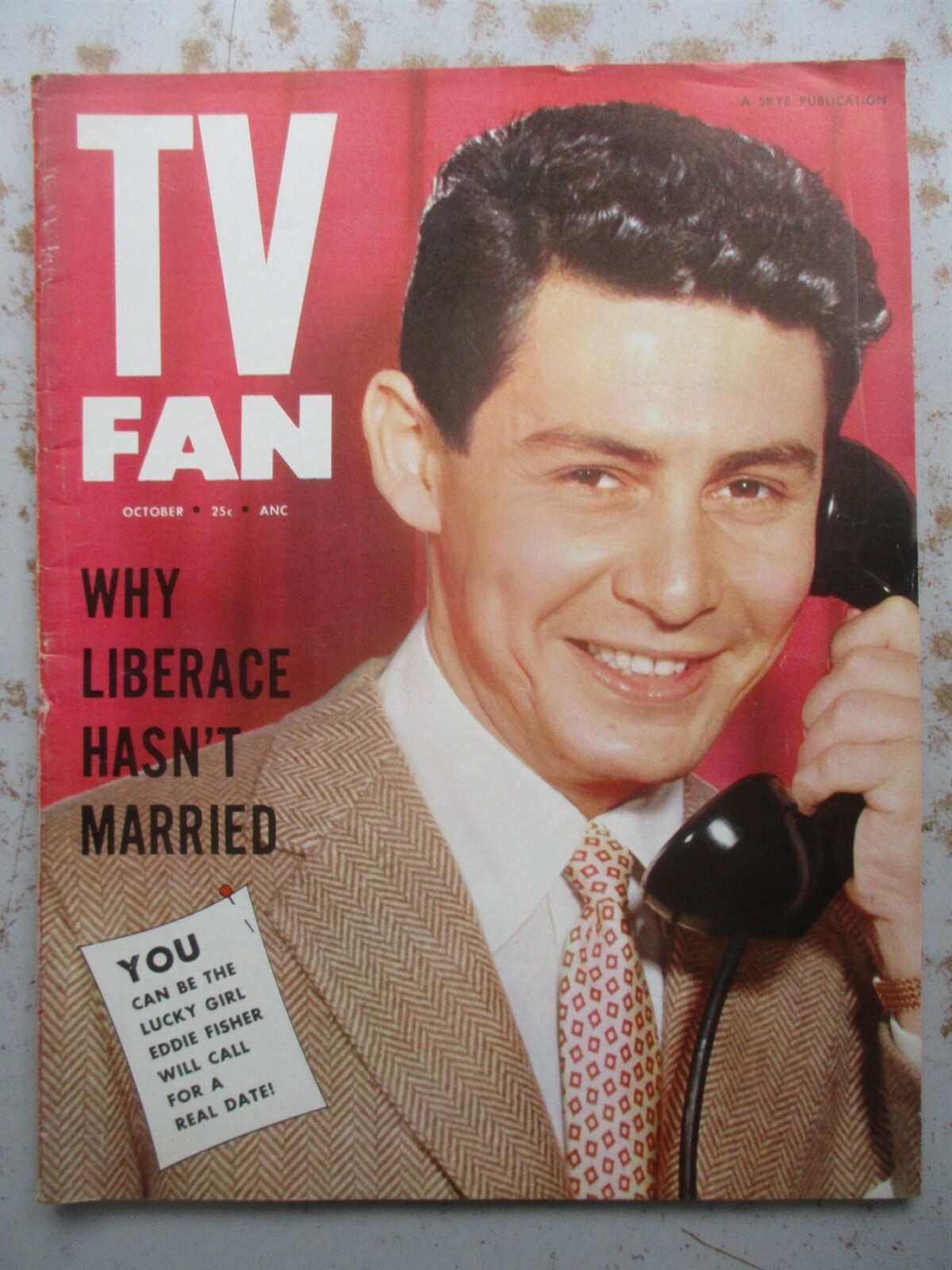 Tv Fan Magazine October 1954 Issue Eddie Fisher On Cover Ebay