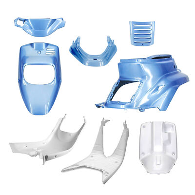 Set Motorradverkleidungen TNT 8 Stücke Blau Hawai Weiß MBK Booster - für Yamaha