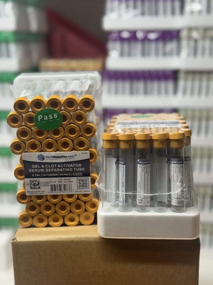 200 PIEZAS Tubos de gel de vacío SST Tiger Top 8,5 ml 16*100 mm Fecha de caducidad Oct 2025 Foto 2 de 4