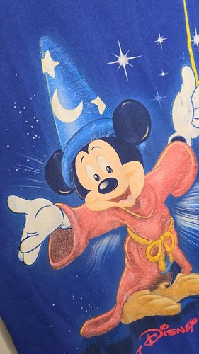 Vintage Disneyland Fantasia Sourcer Wizard Mickey Sleepwear Long Shirt One Size - Picture 2 of 11