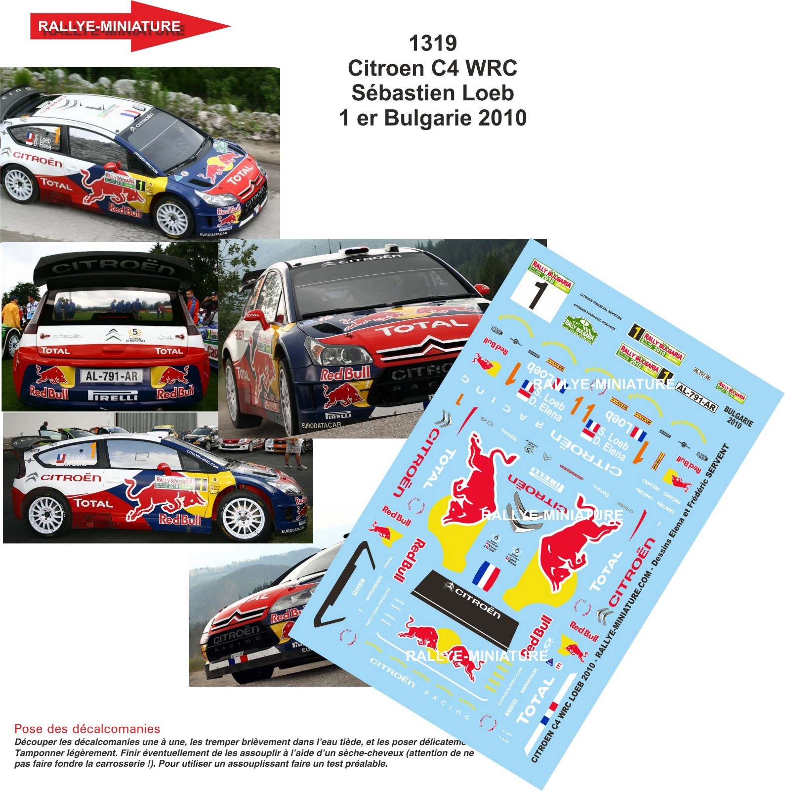 Décalcomanies 1/18 Colorado Citroën C4 WRC #1 Loeb Rallye Mexico 2010 - Neuves