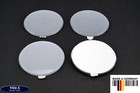 4 Cache-Moyeux Enjoliveur Autocollants Silicone 60,0 MM Argent Emblème - Neuf