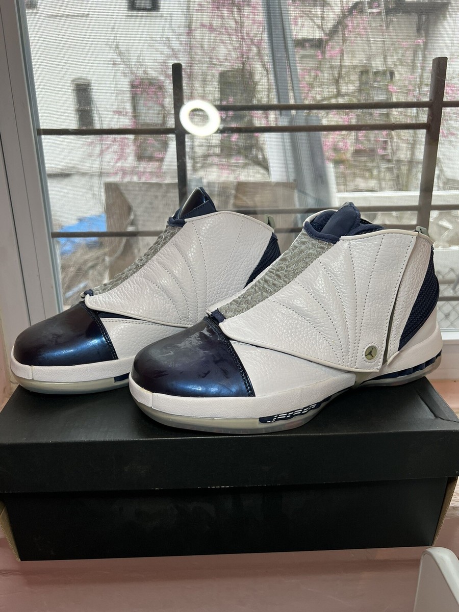 Air Jordan 16 Retro 2016 Midnight Navy Sz 8 683075-106 Blue White