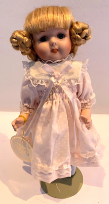 Alberon Porzellan Puppe 10''/25cm + Ständer sehr guter Zustand