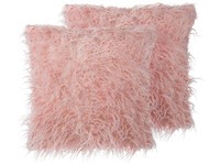 Kuscheliges Dekokissen Fell-Optik Rosa 45 X 45 Cm 2Er Set Daisy