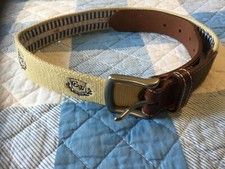Peter Millar Belt Size 28 Embroidered Canvas “GW” Made in USA