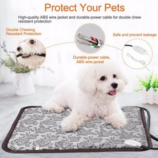 Pet Heating Pad Waterproof Adjustable Warm Blanket With Anti Bite Steel Rope Box