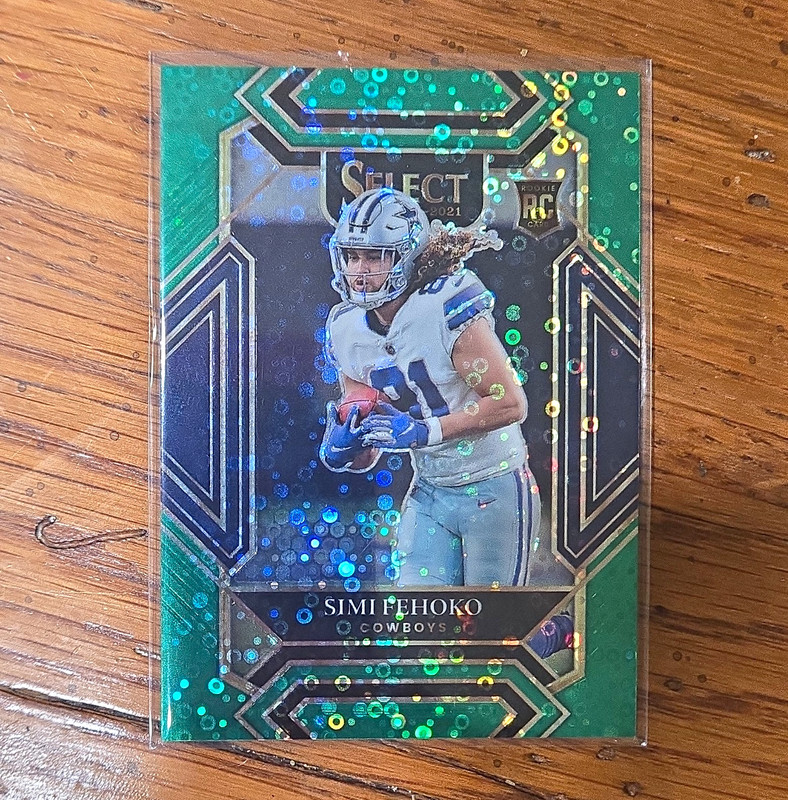 Panini 2021 Select Simi Fehoko Cowboys Club Level Green Disco Prizm RC #283 /5